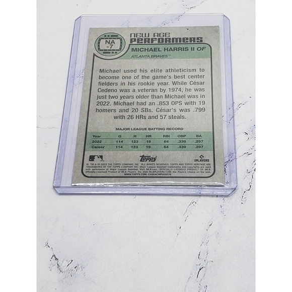 2023 Topps Heritage New Age Performers Michael Harris II (RC) NA-7 - Picture 4 of 4